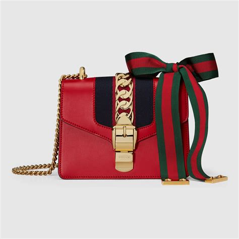 gucci sylvie leather mini chain bag price|Gucci mini handbags.